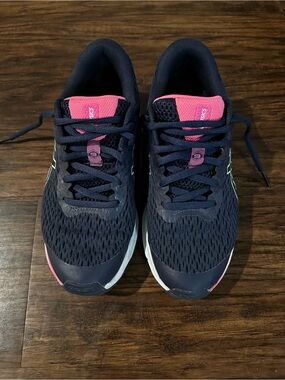 ASICS Navy and Pink Women's Athletic Running Sneakers